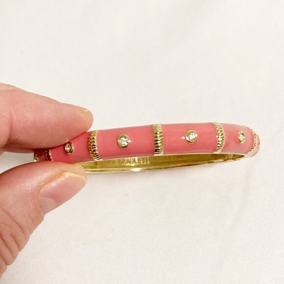 Vera Bradley Hinged Enameled Bangle - Pink & Gold - Picture 2 of 6